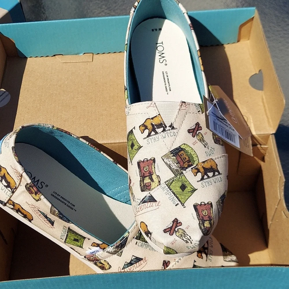NEW TOMS Alpargata Camping Natural Slip-on Shoes‎ New in Box 6.5